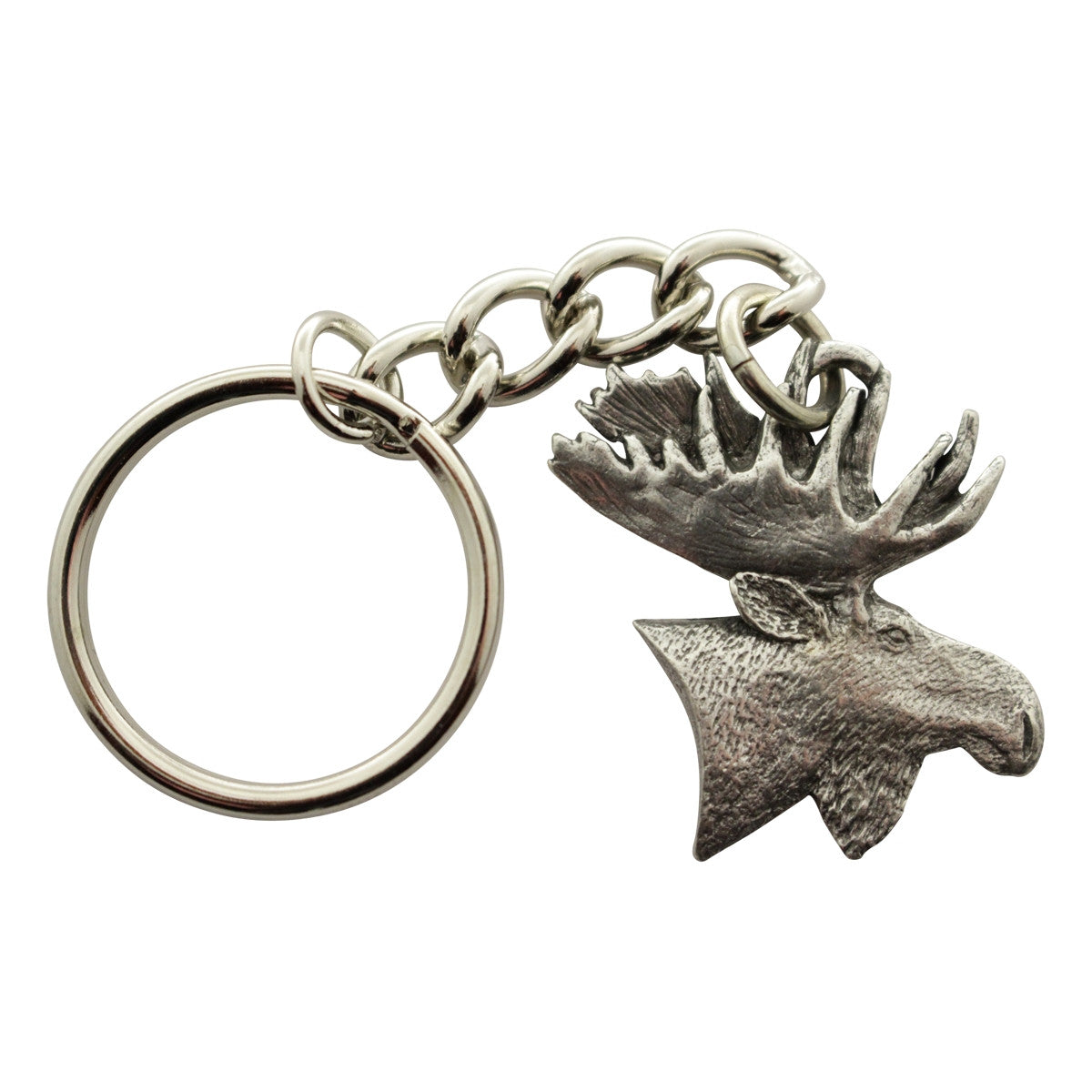 Moose Head Keychain ~ Antiqued Pewter ~ Keychain ~ Antiqued Pewter Keychain ~ Sarah's Treats & Treasures