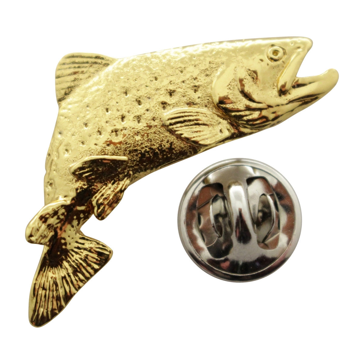 Jumping Brook Trout Pin ~ 24K Gold ~ Lapel Pin ~ Sarah's Treats & Treasures