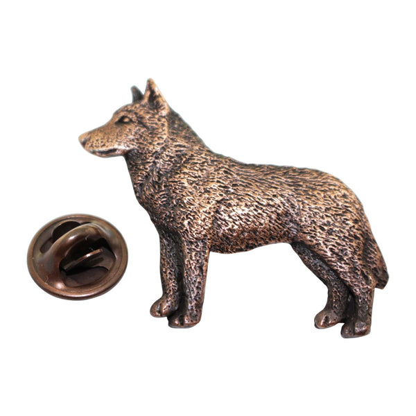 Husky Pin ~ Antiqued Copper ~ Lapel Pin ~ Sarah's Treats & Treasures