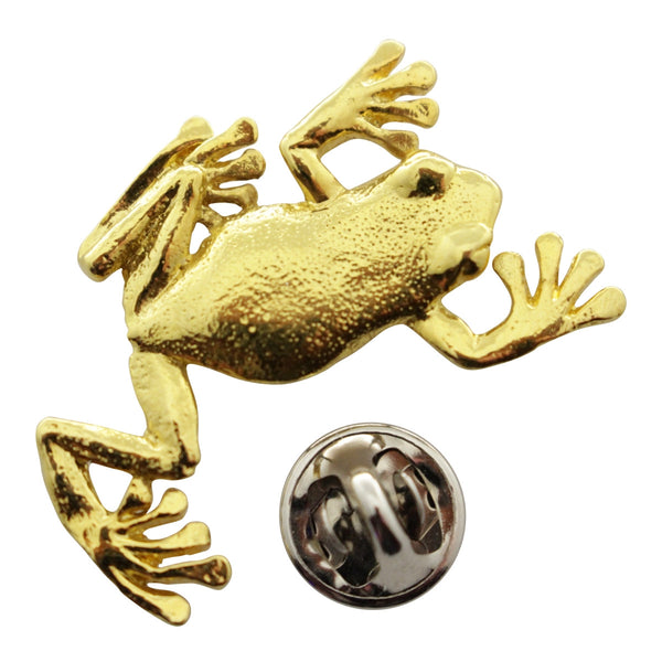 Climbing Tree Frog Pin ~ 24K Gold ~ Lapel Pin ~ Sarah's Treats & Treasures