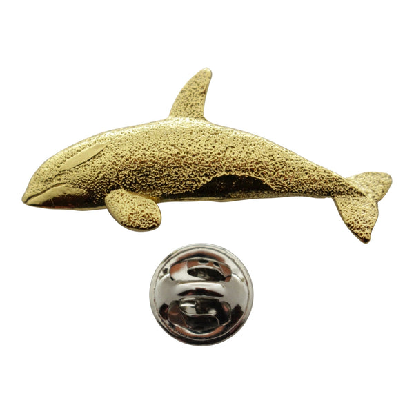 Orca Whale Pin ~ 24K Gold ~ Lapel Pin ~ Sarah's Treats & Treasures